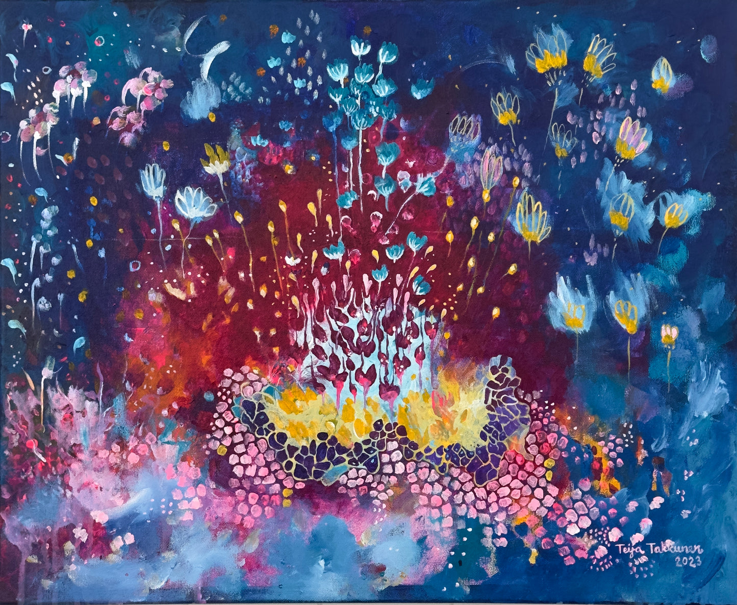 Ei järjen hiventä, canvas-taulu, 61 × 50 cm, akryyli