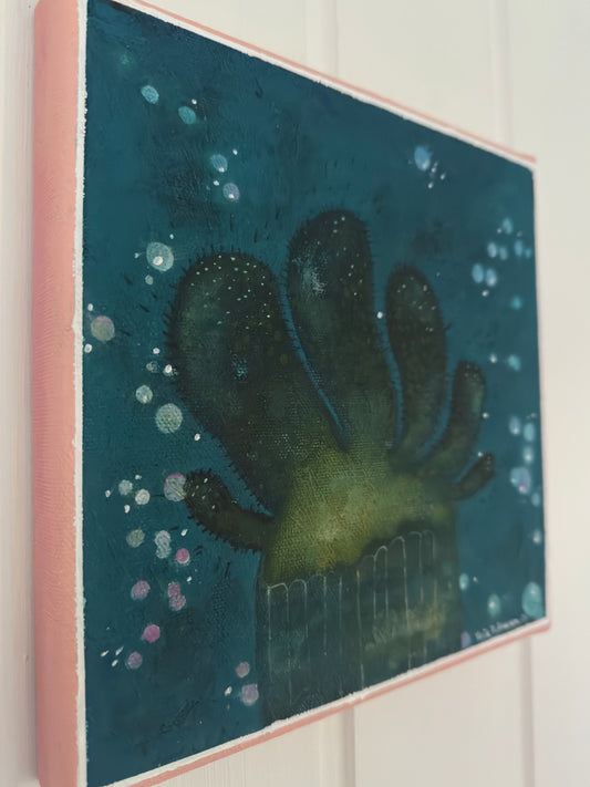 Kunhan vaan piikittelen, canvas-taulu, 20 × 20 cm, akryyli