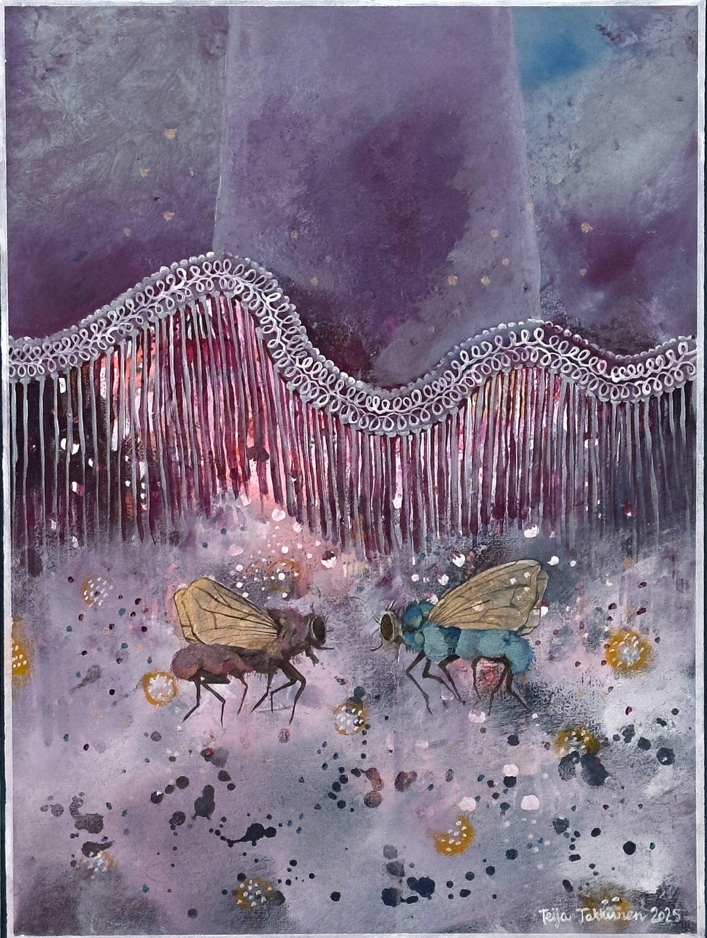 Lampun varjossa, canvas-taulu, 30 × 40 cm, akryyli