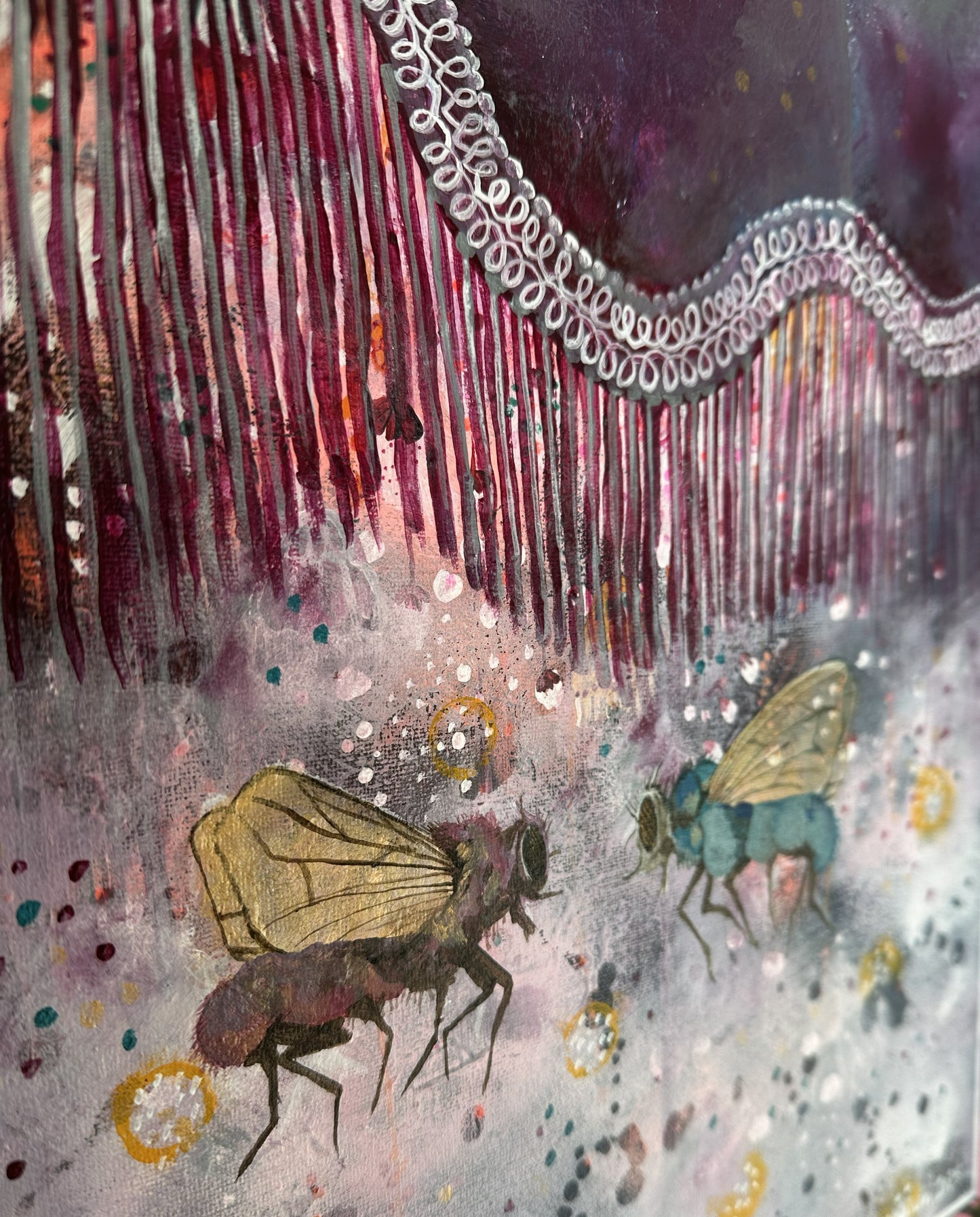 Lampun varjossa, canvas-taulu, 30 × 40 cm, akryyli