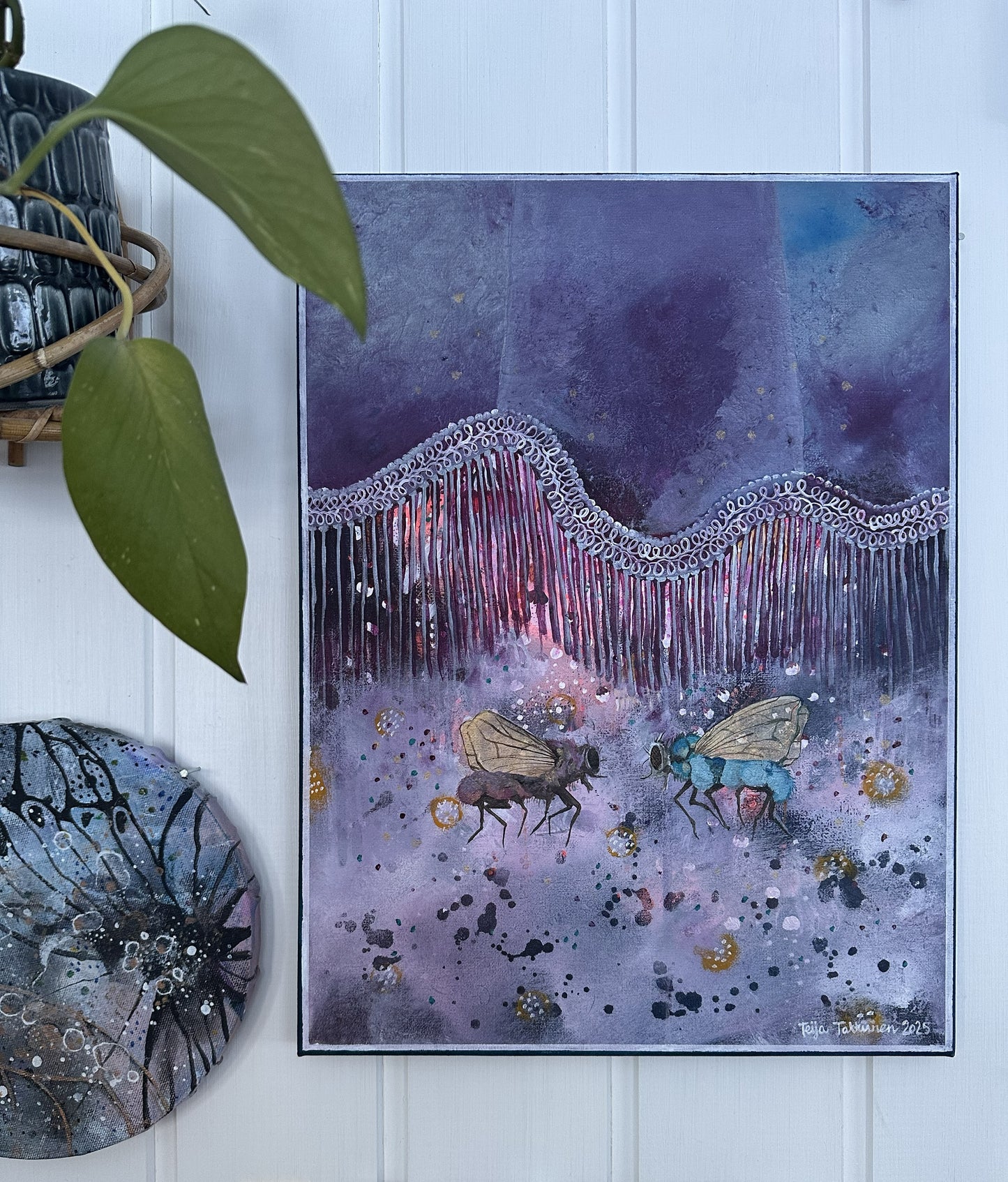 Lampun varjossa, canvas-taulu, 30 × 40 cm, akryyli