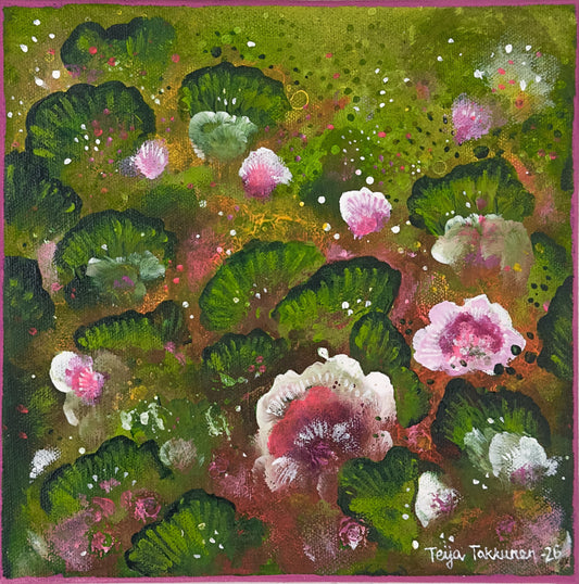 Mätäksellä, canvas-taulu, 20 × 20 cm, akryyli